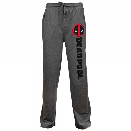 Deadpool Symbol and Text Pajama Sleep Pants